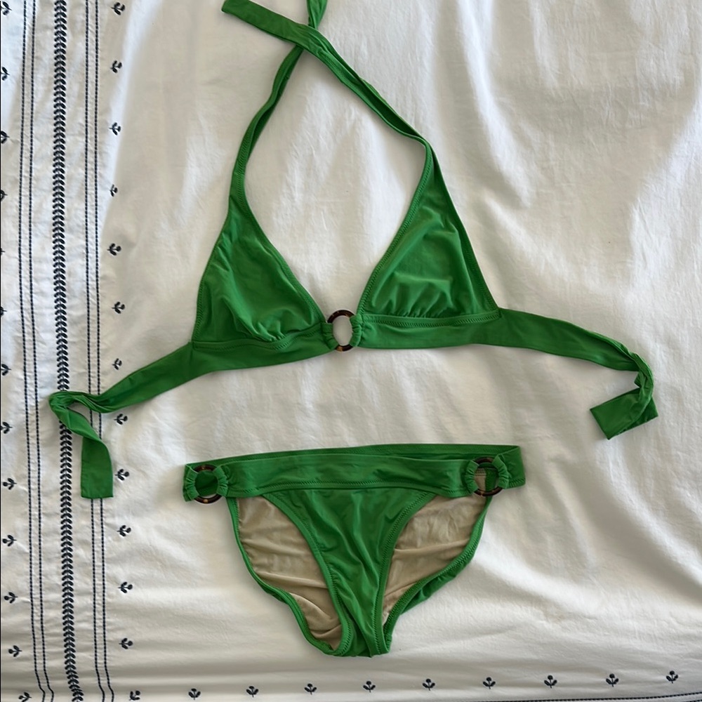Jcrew Green Halter Bikini Set